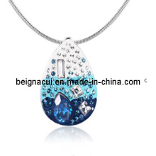 Sw Elements Crytal Indicolite Color Water Drop Pendant Necklace